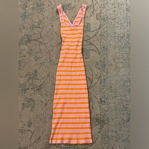 Zara maxi dress pink and orange xs So Cute!